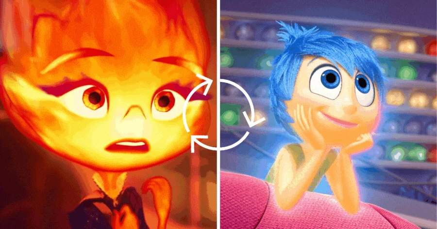 Who Shows Your TRUE Color In Inside Out & Elemental Crossover World?