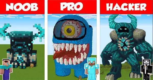 Are You Noob, Pro Or Hacker For Minecraft Mobs House Build Challenge?